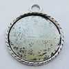 Zinc Alloy Cabochon Settings, Lead-free, Outside Diameter:36mm Inner Diameter:33mm, Sold by Bag