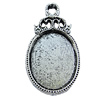 Zinc Alloy Cabochon Settings, Lead-free, Outside Diameter:28x43mm Inner Diameter:24x33mm, Sold by Bag