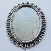 Zinc Alloy Cabochon Settings, Lead-free, Outside Diameter:28x35mm Inner Diameter:18x25mm, Sold by Bag