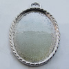 Zinc Alloy Cabochon Settings, Lead-free, Outside Diameter:32x41mm Inner Diameter:28x37mm, Sold by Bag