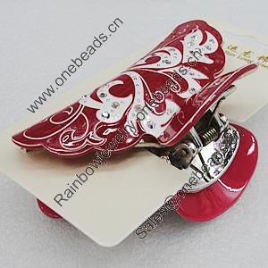 Fashional hair Clip with Acrylic, 95x50mm, Sold by Group 