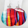 Shell Earring, Flat Round, 50x65mm, Sold by Dozen