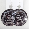 Shell Earring, Flat Round, 50x65mm, Sold by Dozen