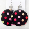 Shell Earring, Flat Round, 45x63mm, Sold by Dozen