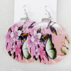 Shell Earring, Flat Round, 48x66mm, Sold by Dozen