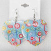 Shell Earring, Heart, 43x58mm, Sold by Dozen