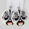 Shell Earring, Flat Round, 50x68mm, Sold by Dozen