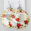 Shell Earring, Donut, 45x63mm, Sold by Dozen