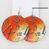 Shell Earring, Flat Round, 50x68mm, Sold by Dozen