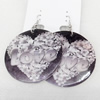 Shell Earring, Flat Round, 50x68mm, Sold by Dozen