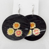 Shell Earring, Flat Round, 50x68mm, Sold by Dozen