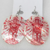 Shell Earring, Flat Oval, 42x65mm, Sold by Dozen