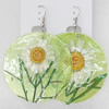 Shell Earring, Flat Round, 50x68mm, Sold by Dozen