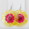 Shell Earring, Flat Round, 50x68mm, Sold by Dozen