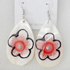 Shell Earring, Teardrop, 32x70mm, Sold by Dozen