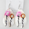 Shell Earring, Teardrop, 32x70mm, Sold by Dozen