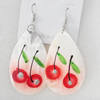 Shell Earring, Teardrop, 32x70mm, Sold by Dozen