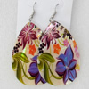 Shell Earring, Teardrop, 40x80mm, Sold by Dozen