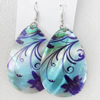 Shell Earring, Teardrop, 40x80mm, Sold by Dozen