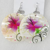 Shell Earring, Flat Round, 50x68mm, Sold by Dozen