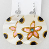 Shell Earring, Flat Round, 50x68mm, Sold by Dozen