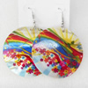 Shell Earring, Flat Round, 50x68mm, Sold by Dozen