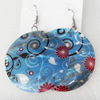 Shell Earring, Flat Round, 50x68mm, Sold by Dozen