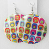 Shell Earring, Flat Round, 50x68mm, Sold by Dozen