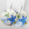 Shell Earring, Flat Round, 50x68mm, Sold by Dozen