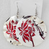 Shell Earring, Flat Round, 50x68mm, Sold by Dozen