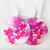 Shell Earring, Flat Round, 50x68mm, Sold by Dozen