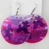 Shell Earring, Flat Round, 50x68mm, Sold by Dozen