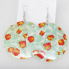 Shell Earring, Flat Round, 50x68mm, Sold by Dozen