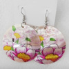 Shell Earring, Flat Round, 50x68mm, Sold by Dozen