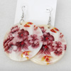 Shell Earring, Flat Round, 50x68mm, Sold by Dozen