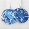 Shell Earring, Flat Round, 50x68mm, Sold by Dozen