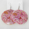 Shell Earring, Flat Round, 50x68mm, Sold by Dozen