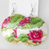 Shell Earring, Flat Round, 50x68mm, Sold by Dozen