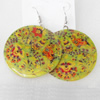 Shell Earring, Flat Round, 50x68mm, Sold by Dozen