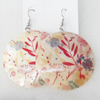 Shell Earring, Flat Round, 50x68mm, Sold by Dozen