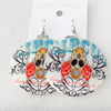 Shell Earring, Flat Round, 50x68mm, Sold by Dozen