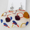 Shell Earring, Flat Round, 50x68mm, Sold by Dozen