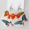 Shell Earring, Flat Round, 50x68mm, Sold by Dozen