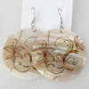 Shell Earring, Flat Round, 50x68mm, Sold by Dozen