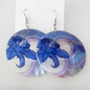 Shell Earring, Flat Round, 50x68mm, Sold by Dozen