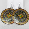 Shell Earring, Flat Round, 50x68mm, Sold by Dozen