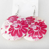 Shell Earring, Flat Round, 50x68mm, Sold by Dozen