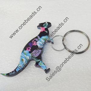 Aluminum Alloy keyring Jewelry Key Chains, 35x71mm, Length:Approx 10cm, Sold by PC