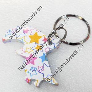 Aluminum Alloy keyring Jewelry Key Chains, 59x35mm, Length:Approx 7.5cm, Sold by PC