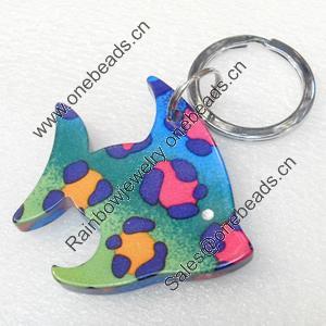 Aluminum Alloy keyring Jewelry Key Chains, 61x56mm, Length:Approx 9cm, Sold by PC